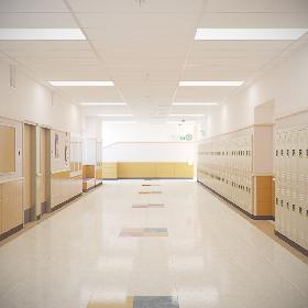 3D model Photorealistic School Hallway Locker Room